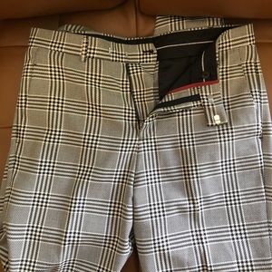 Men’s Zara Houndstooth Plaid Stretch Dress Pants